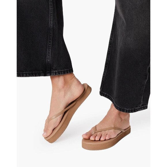 TKEES Lily Platforms Flip Flops Sandals Women’s Color Cocobutter Size 8 & 9 - Picture 6 of 10